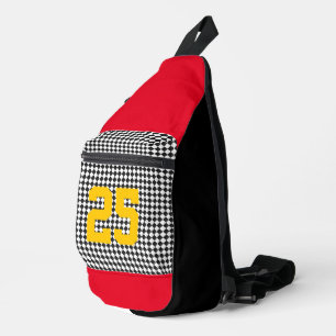 Sac À Bandoulière Équipe de sport NUMBER Couleurs Checker Fun