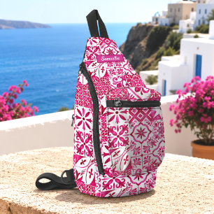 Sac À Bandoulière Eté majolica rouge Sicilienne Méditerranée