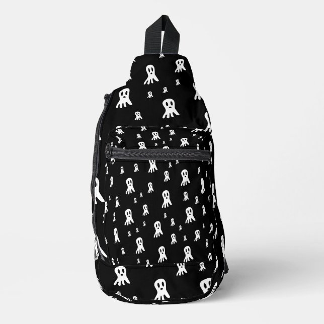 Sac À Bandoulière Fantômes d'Halloween foncé (Recto)