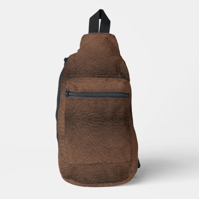 Sac À Bandoulière Faux Cuir Brown foncé (Recto)