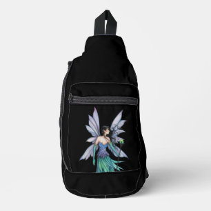 Sac À Bandoulière Fée de la nuit fantastique avec un bâton
