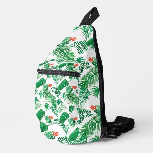 Sac À Bandoulière Feuilles verts tropicaux (Coin droit)