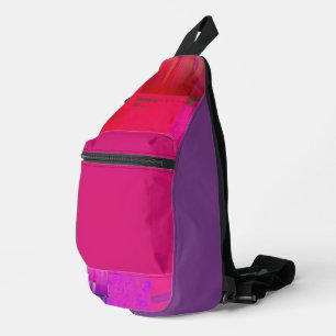 Sac À Bandoulière Filles aux rayons X Grille d'art de glitch Rose Ch