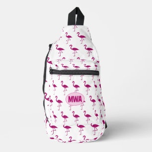 Sac À Bandoulière Flamant rose scintillant faux strass Monogramme ro