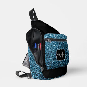 Sac À Bandoulière Flamme bleu clair parties scintillant scintille Mo