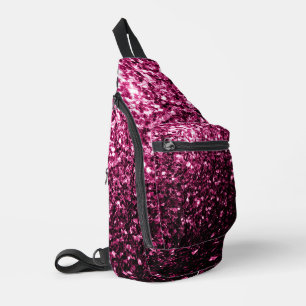 Sac À Bandoulière Flamme de parties scintillant rose foncé