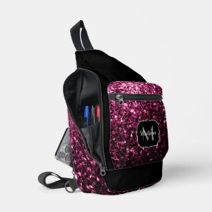 Sac À Bandoulière Flamme de parties scintillant rose foncé brille Mo
