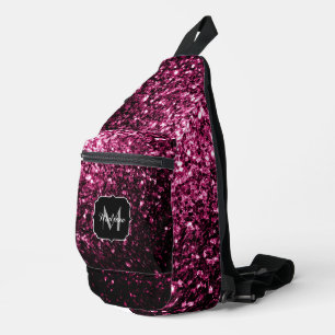 Sac À Bandoulière Flamme de parties scintillant rose foncé brille Mo