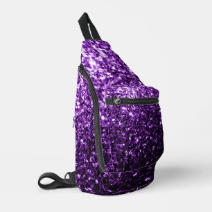 Sac À Bandoulière Flamme de parties scintillant violet foncé