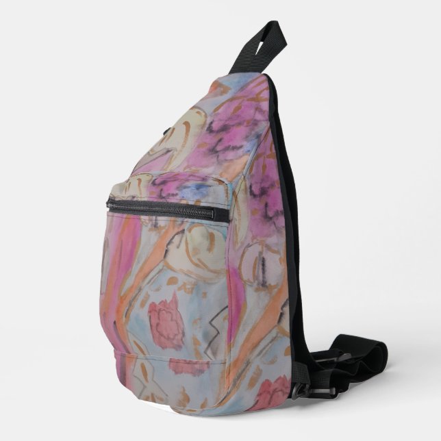 Sac À Bandoulière Fleur Abstrait Pastel (Coin droit)