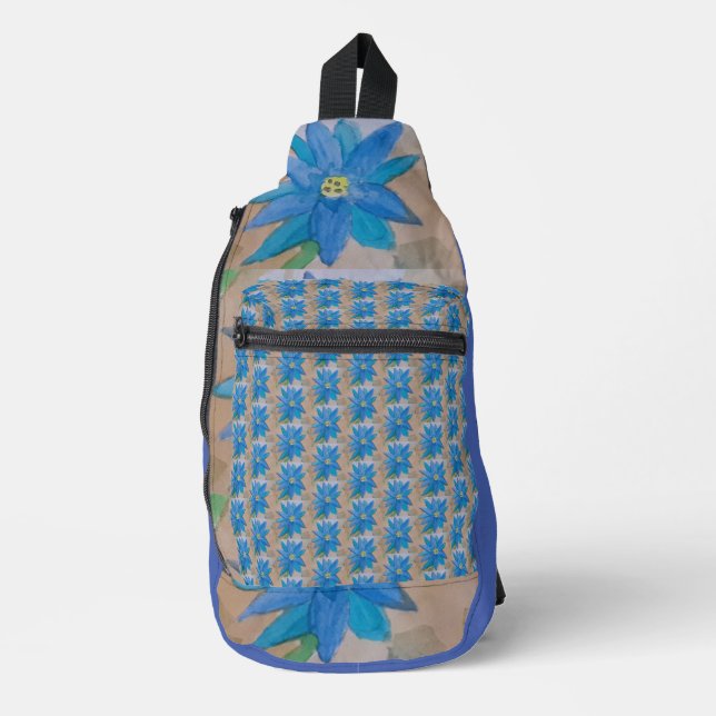 Sac À Bandoulière Fleur bleue (Recto)