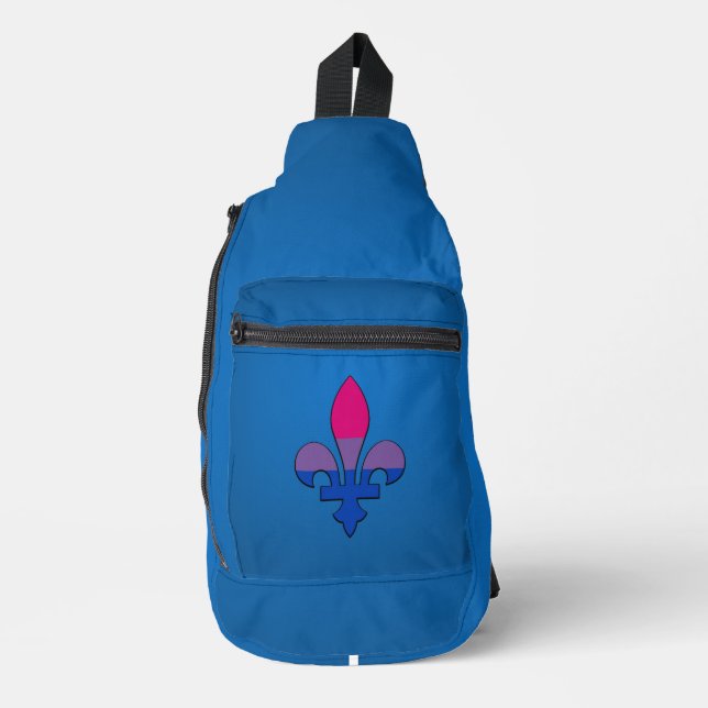 Sac À Bandoulière fleur-de-lis de fierté bisexuelle   (Recto)