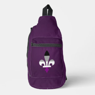 Sac À Bandoulière Fleur-de-lis de fierté de l'aséxualité