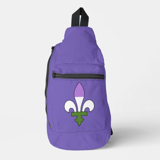 Sac À Bandoulière Fleur-de-lis de fierté genderqueer  (Recto)