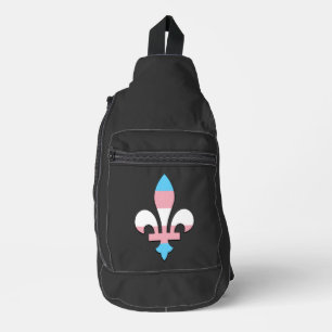 Sac À Bandoulière Fleur-de-lis de fierté transgenre