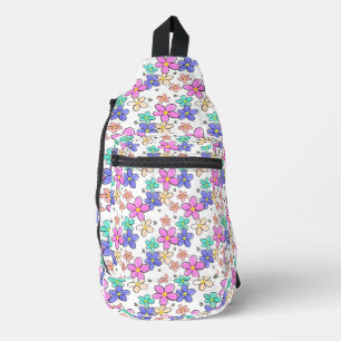 Sac À Bandoulière fleurs arc-en-ciel colorées lumineuses abeilles bo