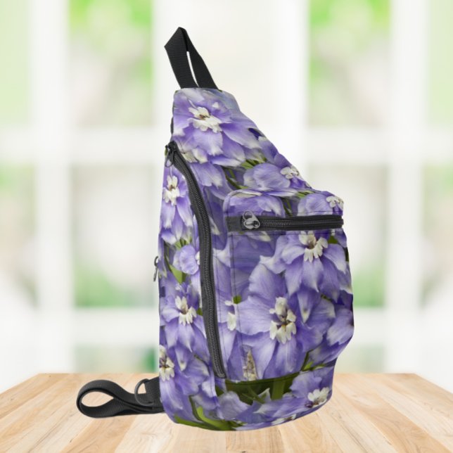 Sac À Bandoulière Fleurs de Delphinium Violet (In Situ)
