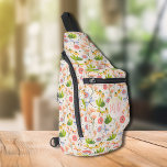 Sac À Bandoulière Fleurs sauvages et libellules Monogrammes<br><div class="desc">Cet élégant sac à élingue est doté d'un motif tout-en-un de fleurs sauvages et libellules délicats et de vos initiales monogrammes sur le devant. Trois compartiments zippés peuvent facilement stocker vos clés, portefeuille, téléphone, appareil photo et bien plus encore. Portez-le comme carrosserie ou sur une épaule, et fixez la sangle...</div>