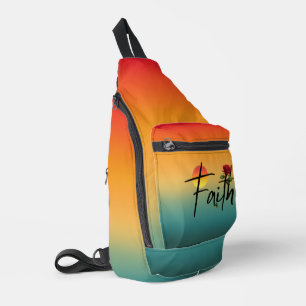 Sac À Bandoulière Foi Coucher de soleil Vintage Christianisme Chréti