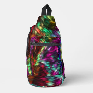 Sac À Bandoulière Fond de fourrure coloré abstrait-24605