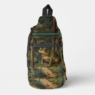 Sac À Bandoulière Forêt vintage de grenouilles à saumons