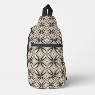 Sac À Bandoulière Formes circulaires rétro beige et marron