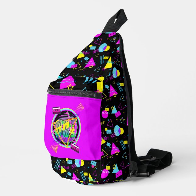 Sac À Bandoulière FORMES COLORÉES DE BANDE RETRO 80s (Coin droit)