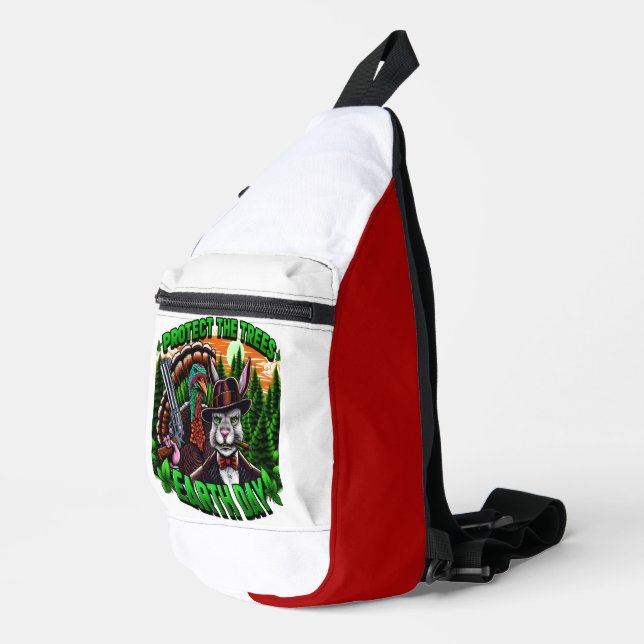 Sac À Bandoulière Furie De Lapin : Chat Élégant Avec Arme À Feu (Coin droit)