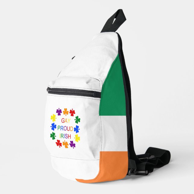Sac À Bandoulière Gay Fier Irlandais LGBT Rainbow Shamrocks (Coin droit)