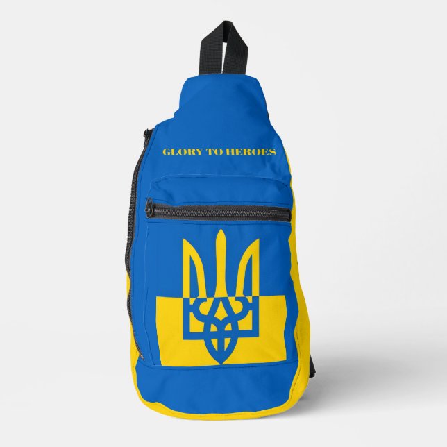 SAC À BANDOULIÈRE GLORY TO HEROES. UKRAINE. TRIDENT.  SLING BAG (Recto)
