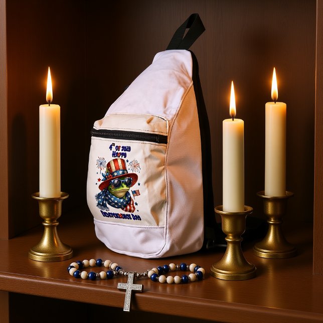 Sac À Bandoulière Grenouille patriotique : Fête de l'Indépendance de (Créateur téléchargé)