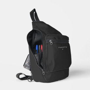 Sac À Bandoulière Gris foncé minimaliste personnalisé