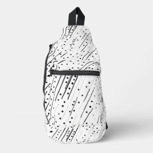 Sac À Bandoulière Gris ou pois noir, blanc, gris motif
