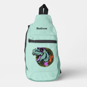 Sac À Bandoulière Hipster T-Rex nom et couleur personnalisés