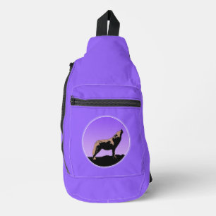 Sac À Bandoulière Howling Wolf at Sunset - Art faunique original
