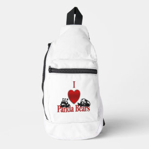 Sac À Bandoulière I Heart Panda Bears Fun