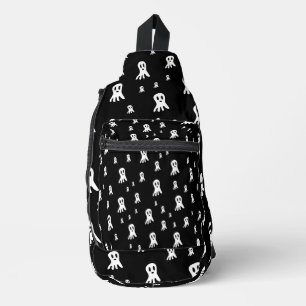Sac À Bandoulière Illustration de fantôme gothique effrayant
