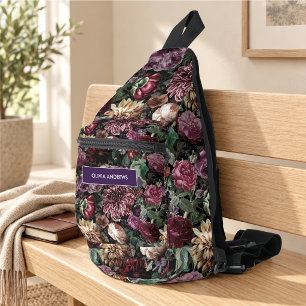 Sac À Bandoulière Imprimé floral coloré vintage monogrammé
