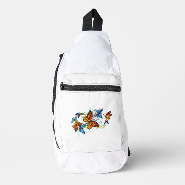 Sac À Bandoulière Infinité de papillons monarques (Recto)