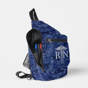 Sac À Bandoulière Infirmière autorisée RN Caduceus sur Camo bleu de 