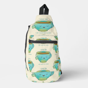 Sac À Bandoulière J'aime le thé à la fois aux herbes et verbalement