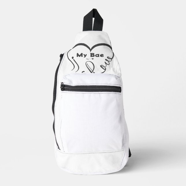 Sac À Bandoulière J'aime mon chéri(e) • Tu = ♥ (Recto)