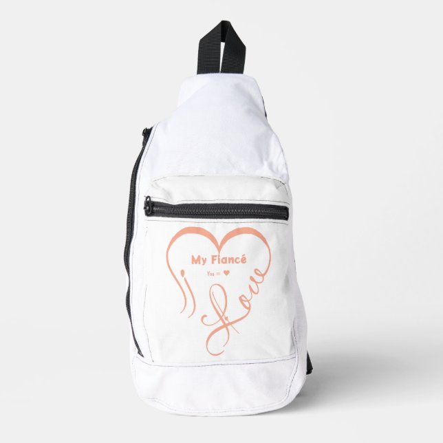 Sac À Bandoulière J'aime mon fiancé • Vous = ♥ 🫳🏻💍 (Recto)