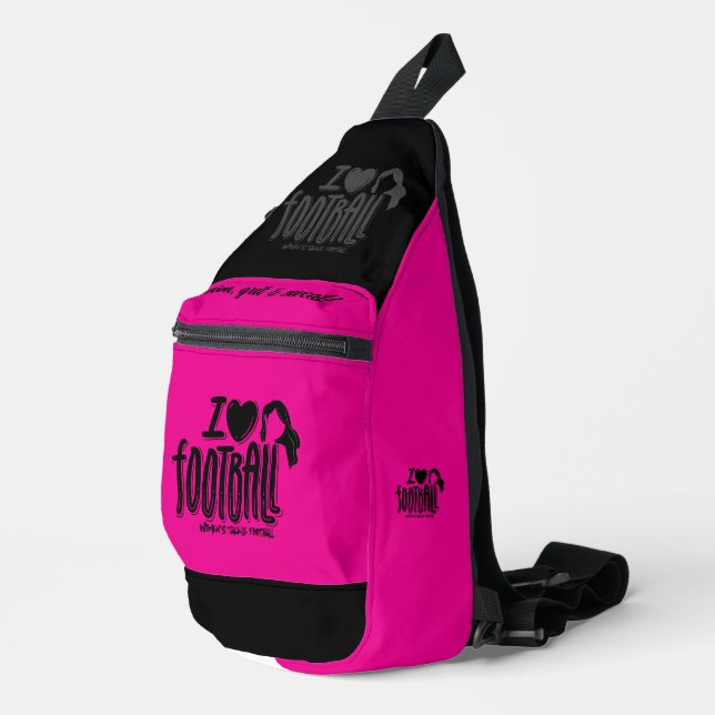 Sac À Bandoulière J'aime WTF Rose Noir (Coin droit)