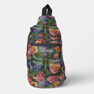 Sac À Bandoulière Jardin floral pastel vintage bohème chic libellule