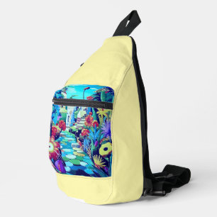 Sac À Bandoulière Jardin surréel - Floral Illustration design 2
