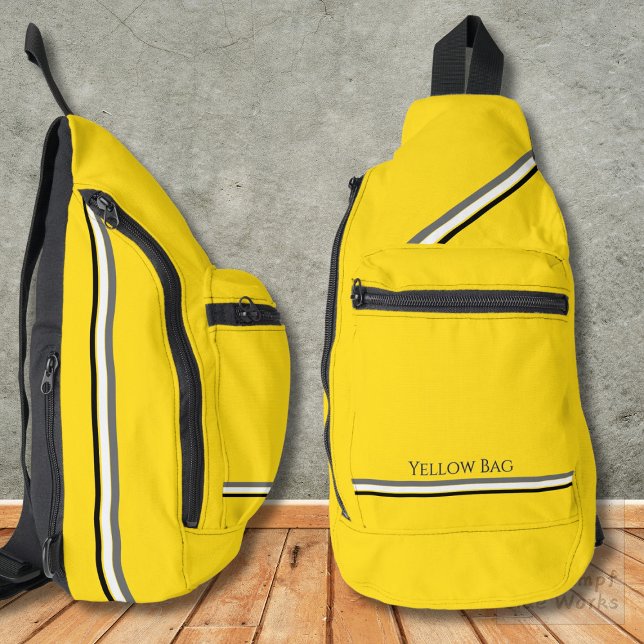 Sac À Bandoulière Jaune avec traits (Créateur téléchargé)