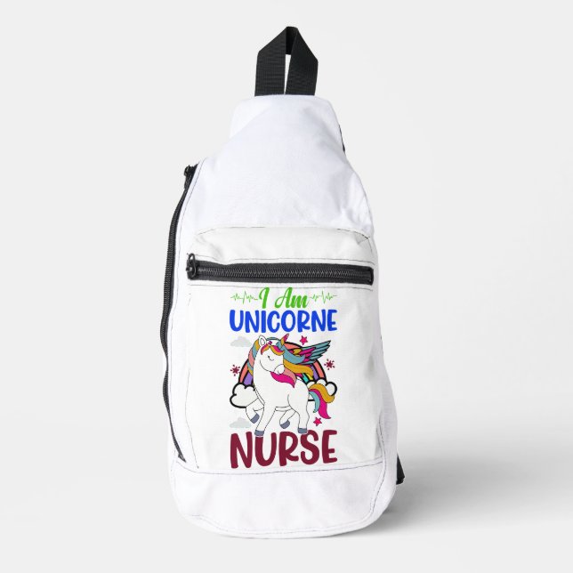 SAC À BANDOULIÈRE JE SUIS UNICORNE NURSE (Recto)