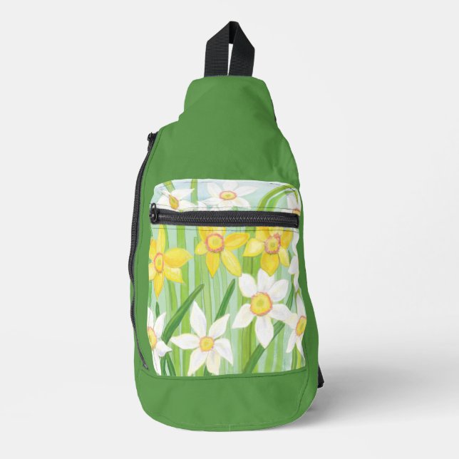 Sac À Bandoulière Jonquilles printanières vertes (Recto)