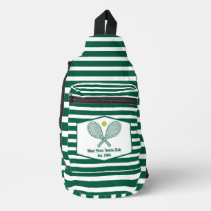 Sac À Bandoulière Joueur de tennis rayé vert personnalisé